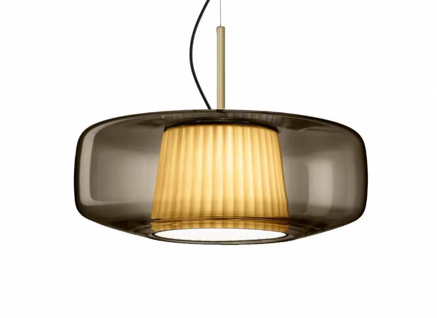 Plisse Pleated  Glass Pendant Light