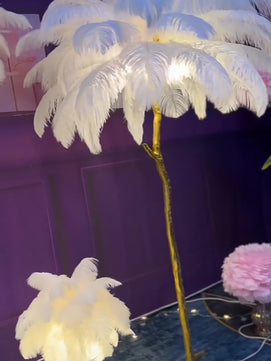 Ostrich Feather Table Lamp